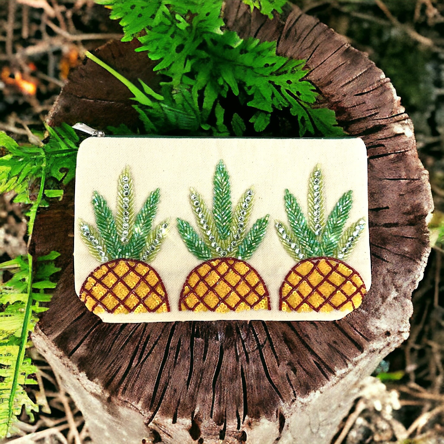 Pineapple Beaded Pouch