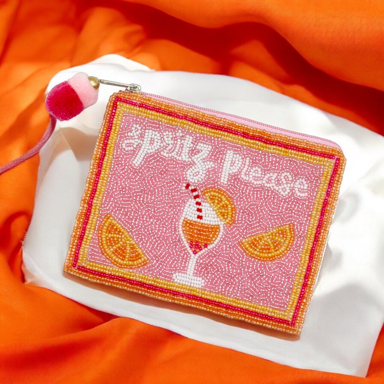 Colorful purse featuring beaded embellishments