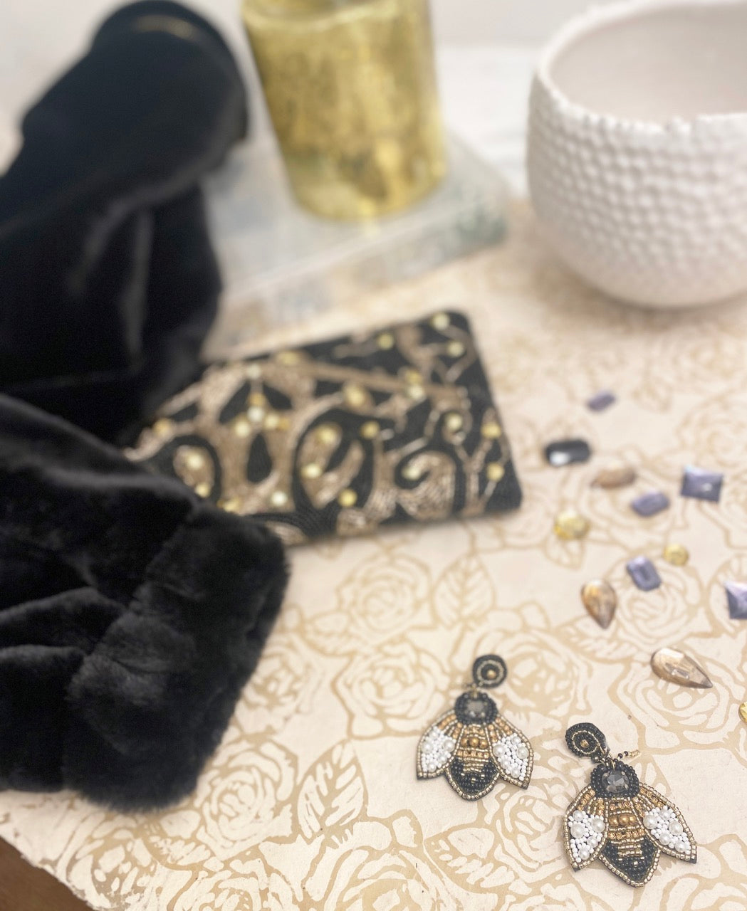 Lightweight handcrafted bee earrings with "Be Brave" message, perfect for sensitive ears.