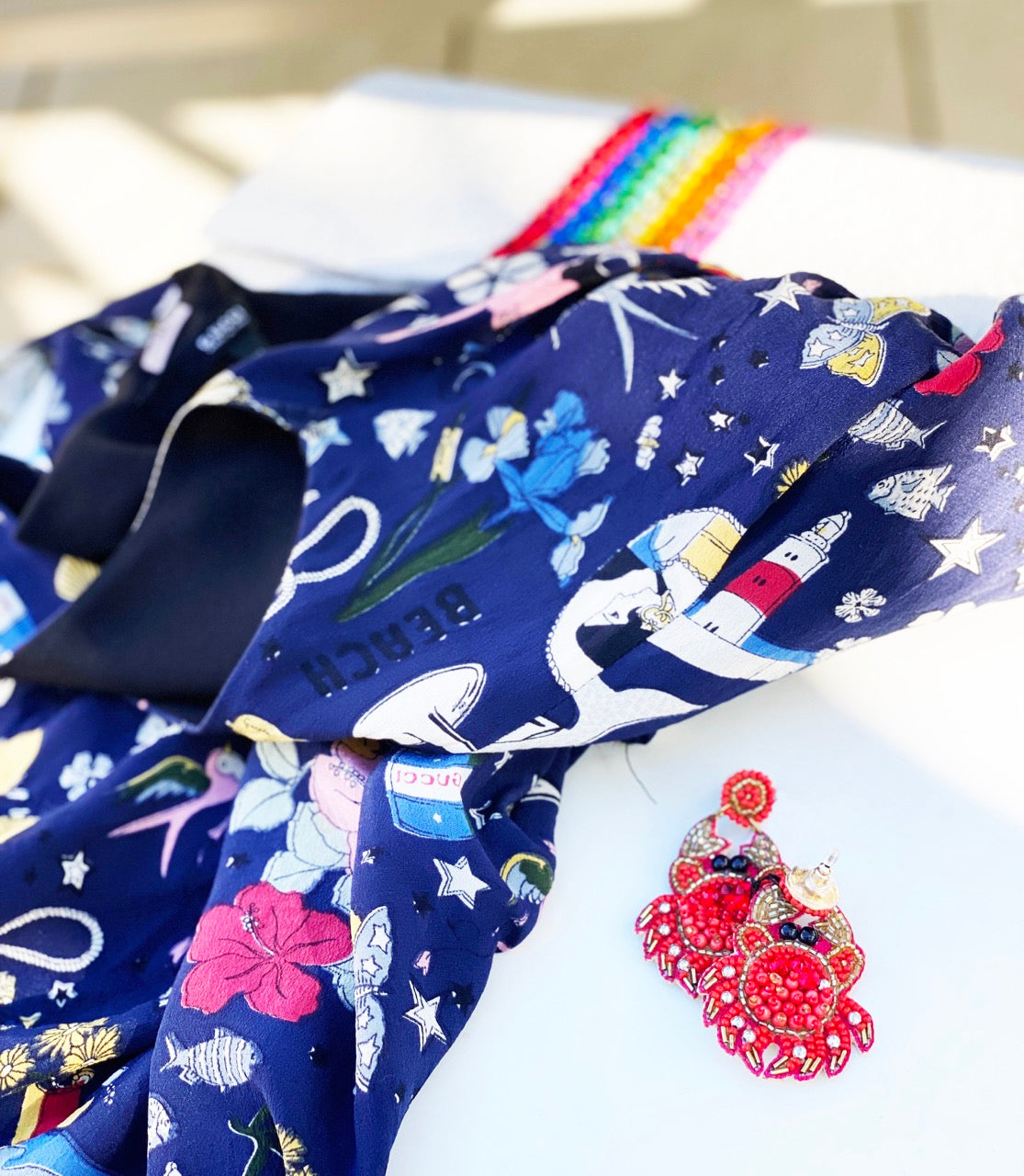 Handmade hypoallergenic crab earrings with adorable design and unique detail.