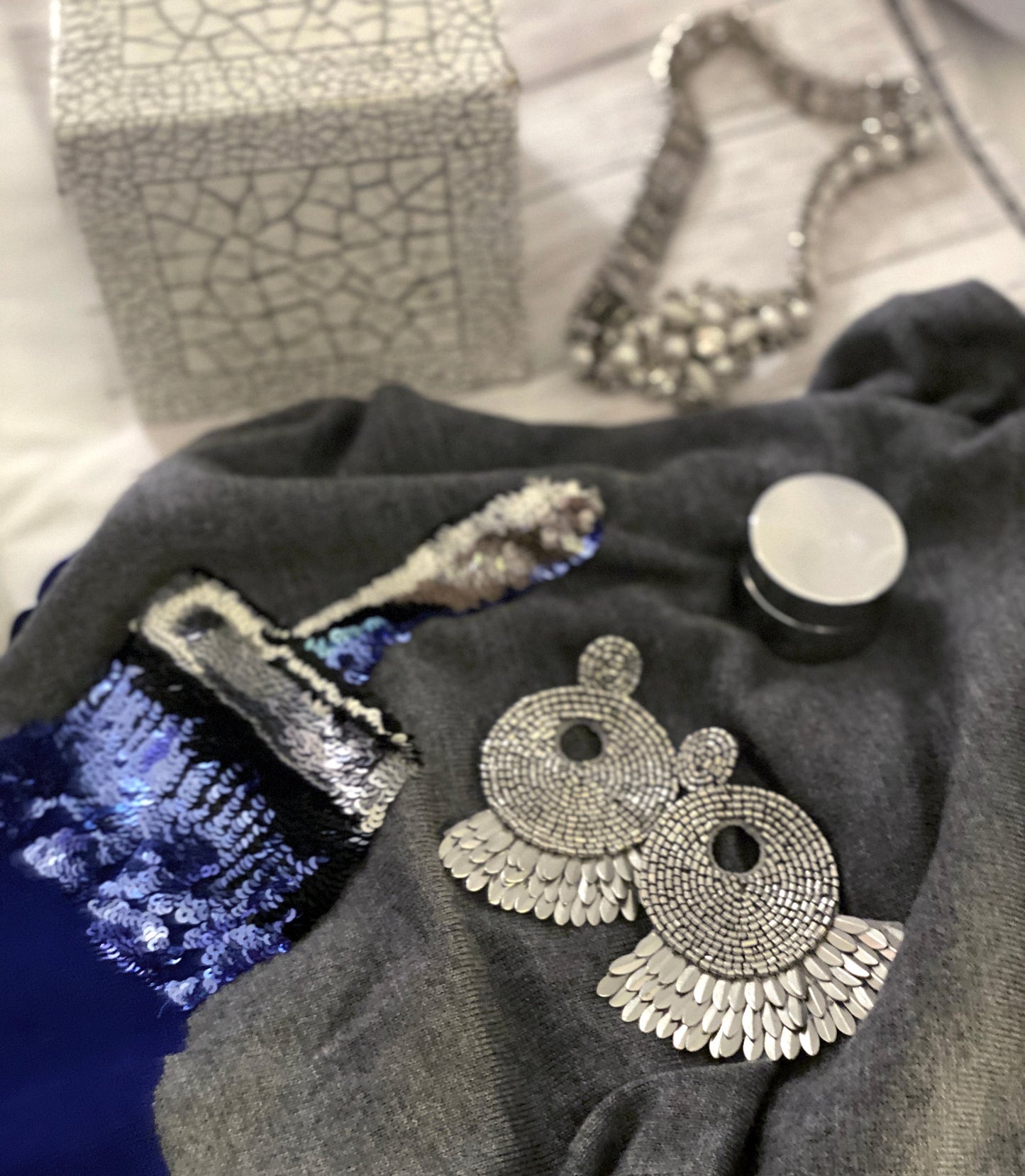 Handcrafted hypoallergenic silver earrings perfect for night out events.