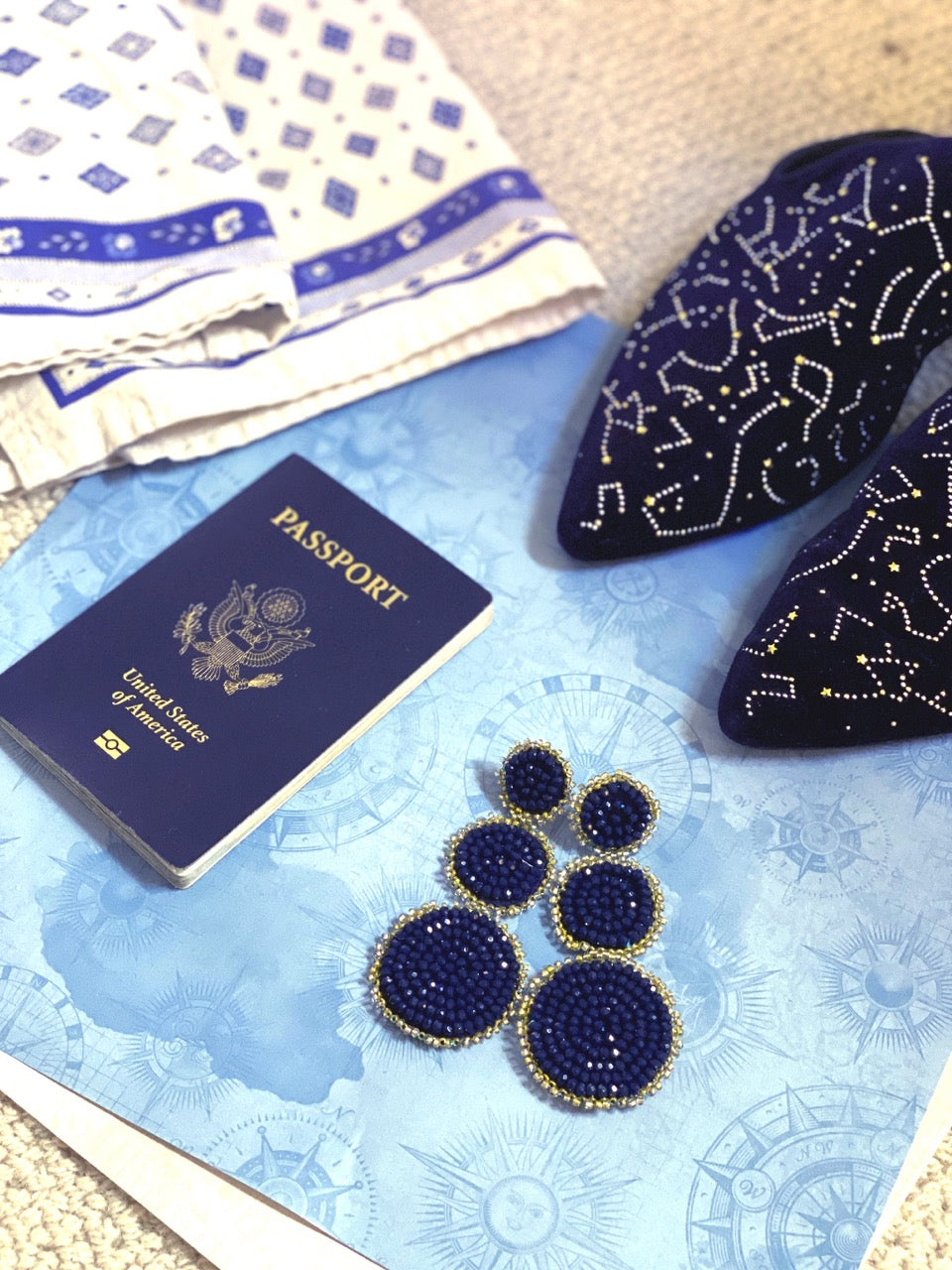 Handcrafted hypoallergenic indigo earrings perfect for parties and special occasions.