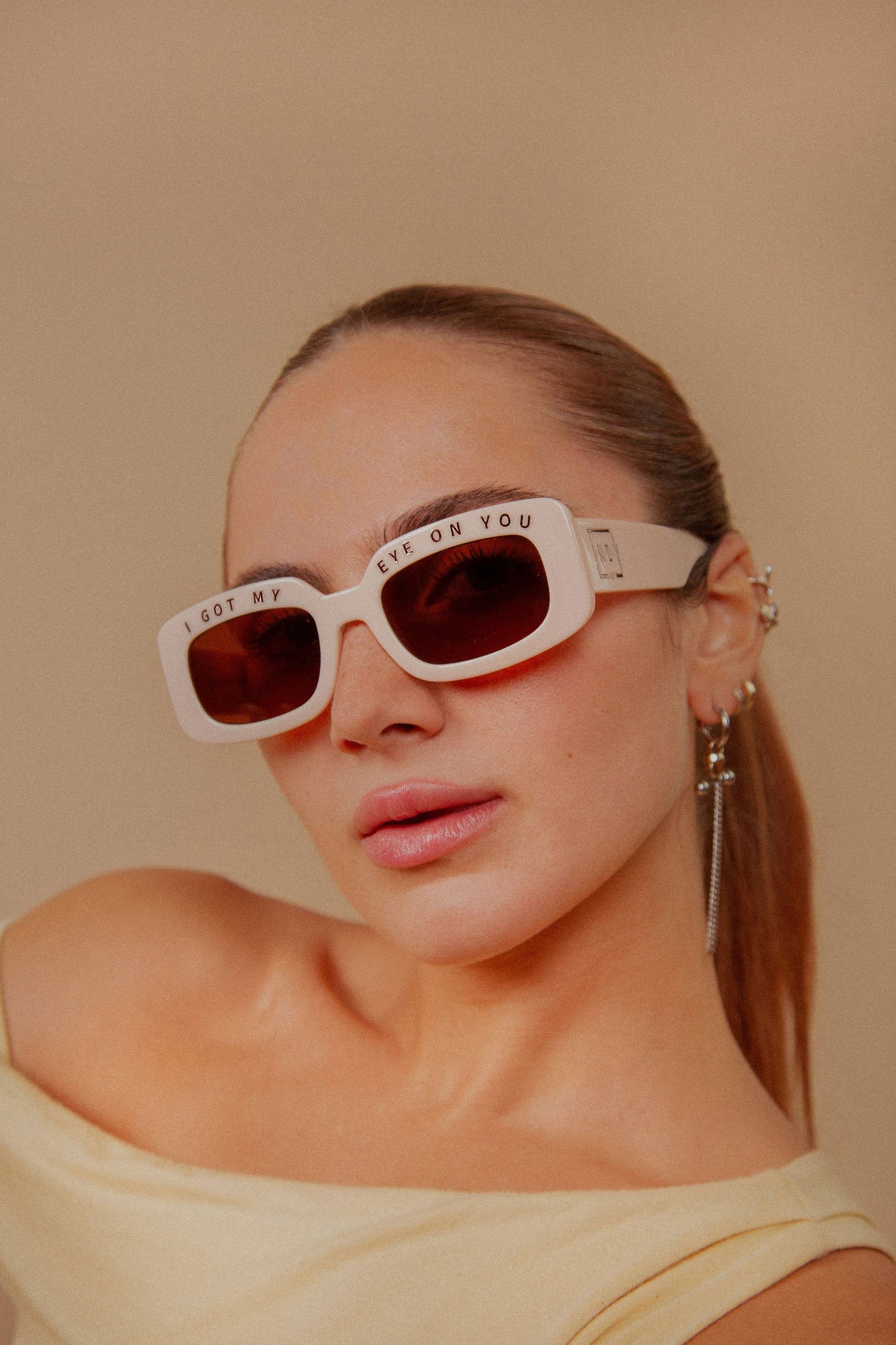 Stylish sunglasses with a unique phrase