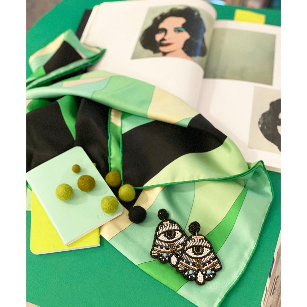 Beaded Mayan evil eye earrings, handcrafted with shimmering beads, offering spiritual protection and style.