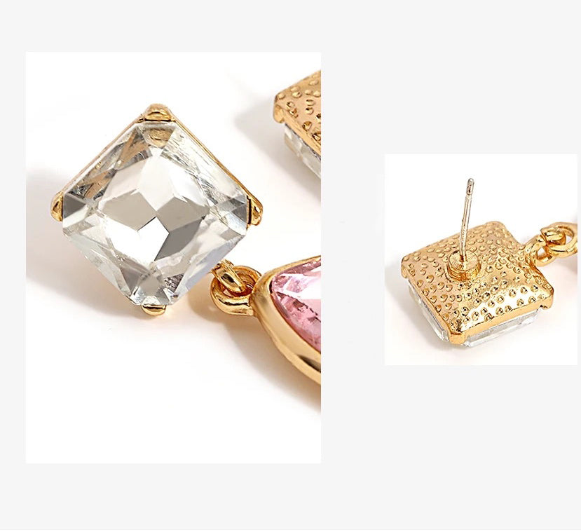 Chic gem drop earrings perfect for any occasion.