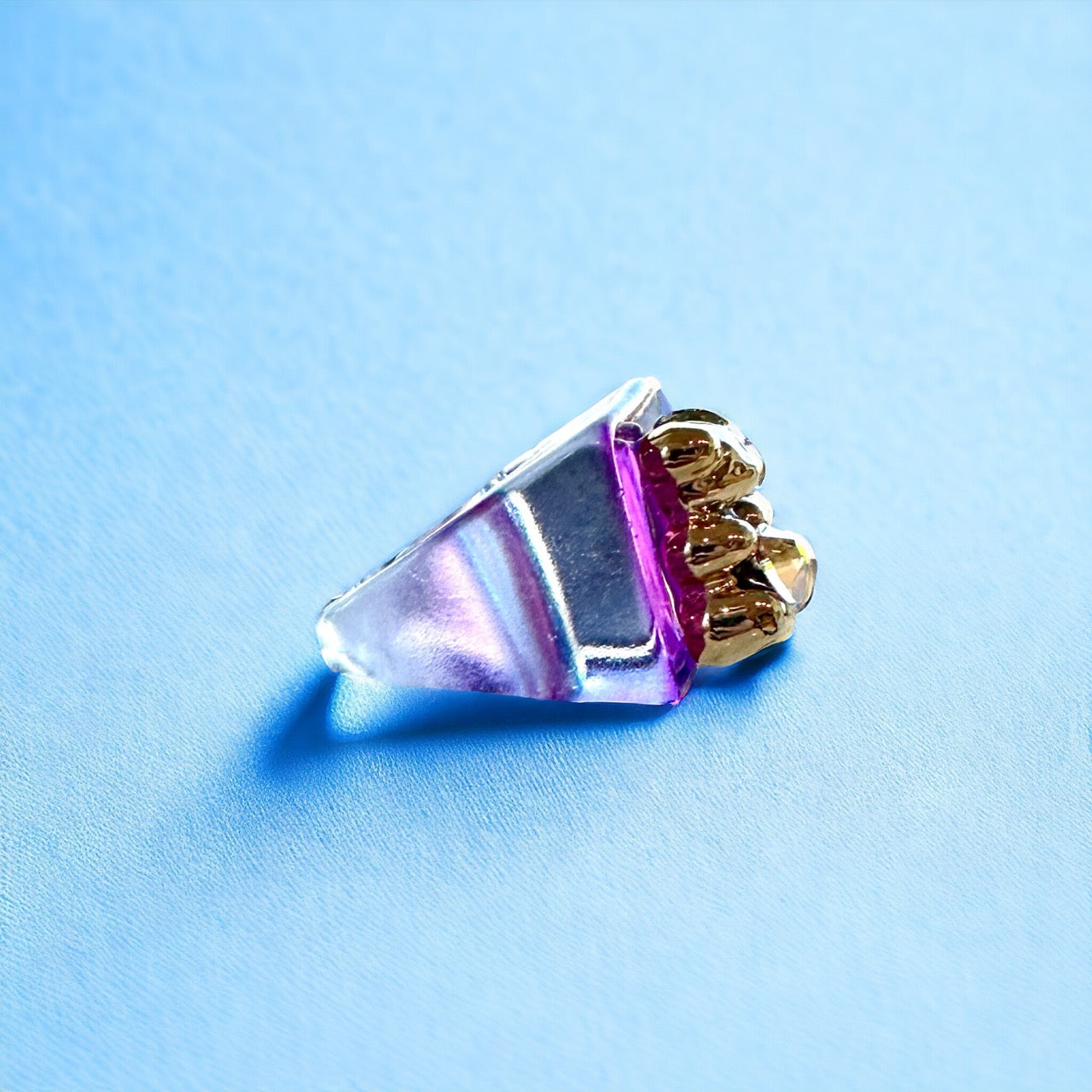 Brightly colored purple gummy bear ring adds a subtle pop of color, making it the perfect accessory to add to your daily jewelry rotation.