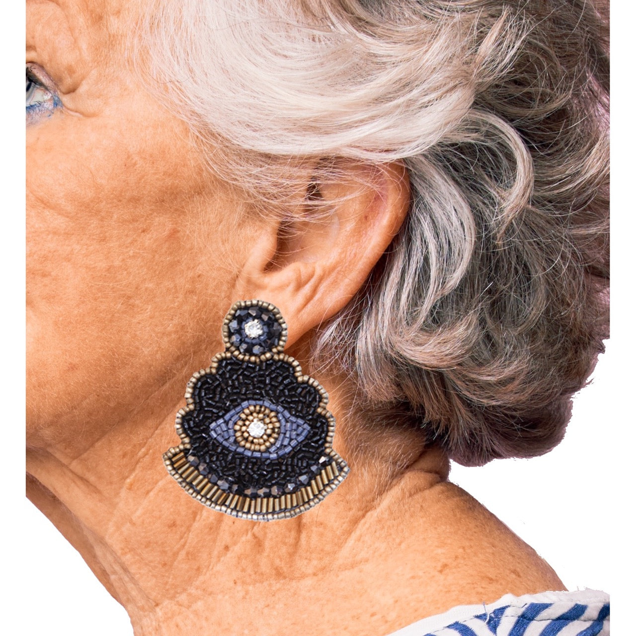 Mystical Misfit Black and Gold Earrings