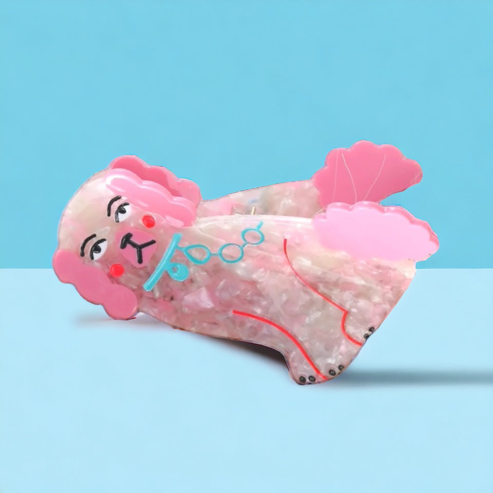 Poodle Pink Hair Clip