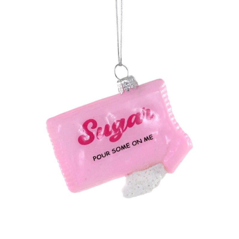 Sugar (Pour Some on Me) glass ornament, a unique and fun addition to your festive holiday decorations.