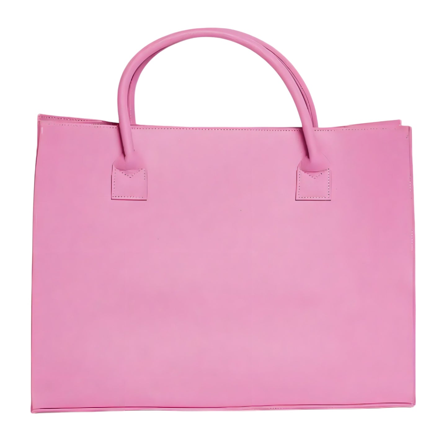 Large pink tote bag with Amalfi Coast branding, perfect for beach or travel.