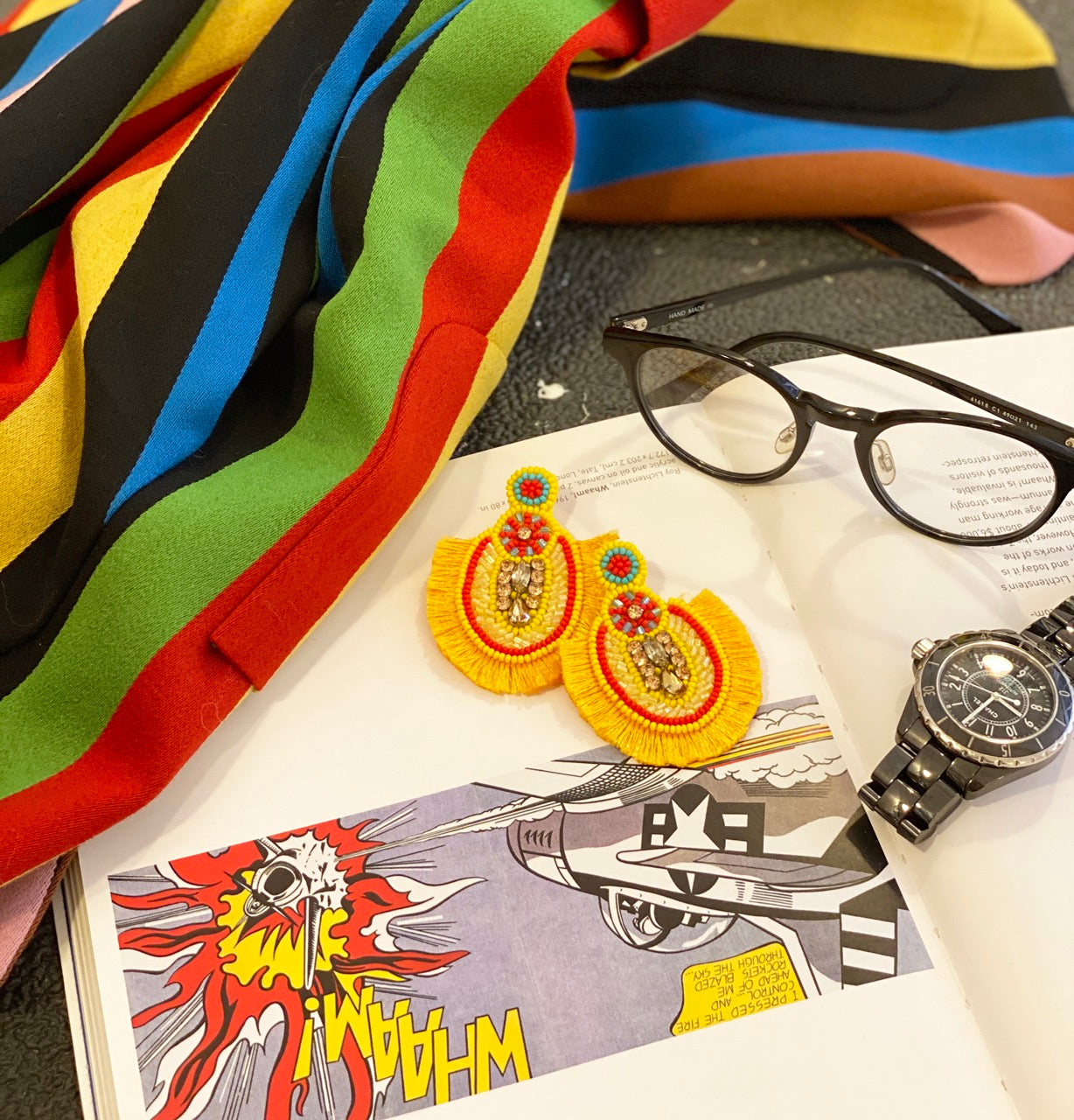 Minimalist yellow earrings with a bright and cheerful design, ideal for warm weather style.