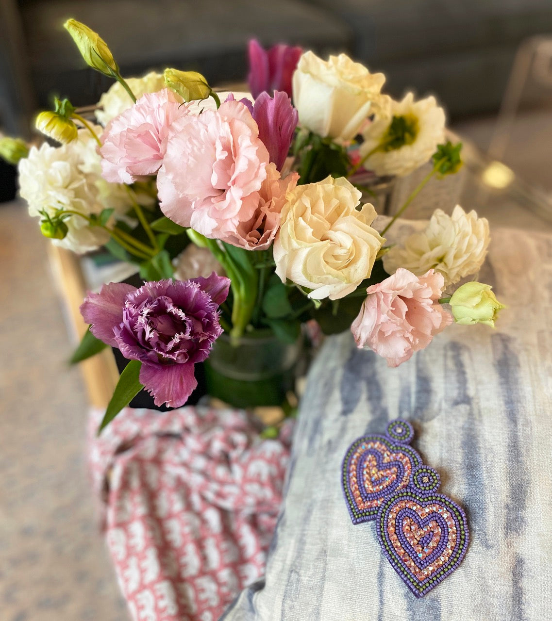 Love Rocks Purple Earrings