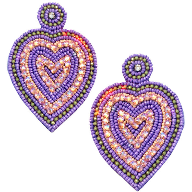 Love Rocks Purple Earrings