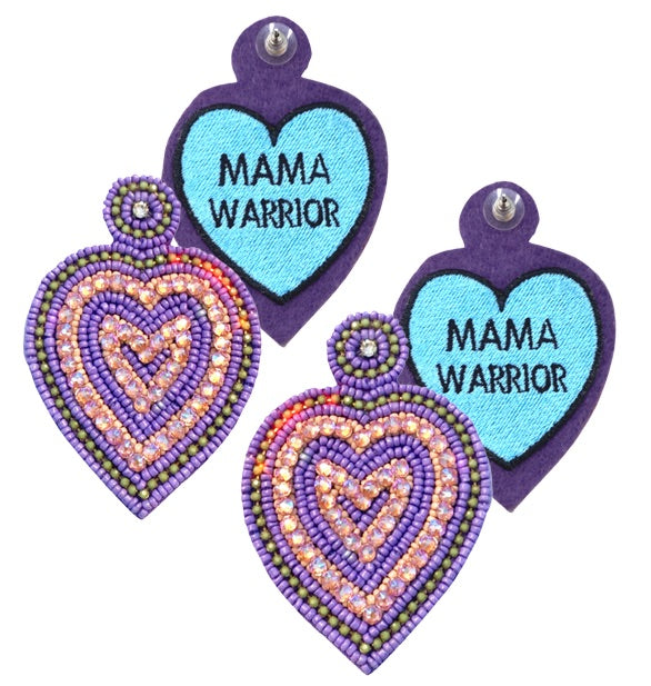 Love Rocks Purple Earrings