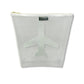 clear travel pouch with airplane design