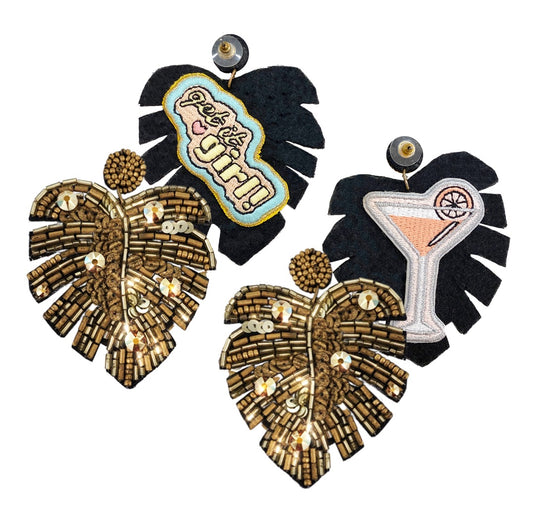 Palm Reader Gold Earrings