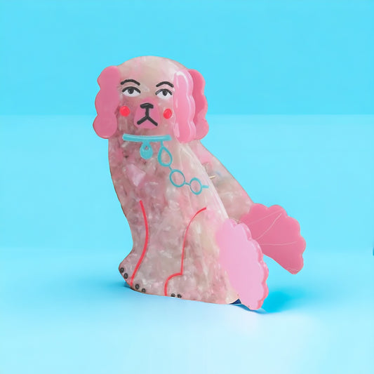 Poodle Pink Hair Clip