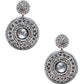 Classic Sparkle Shield Earrings featuring silver beading and rhinestone details, ideal for elegant and timeless looks.